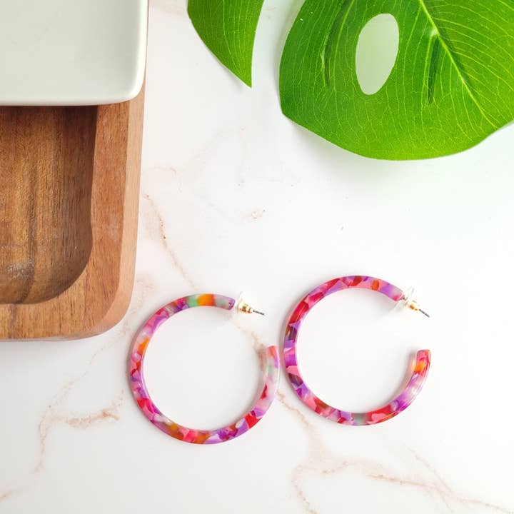 Spiffy & Splendid - Wholesale Hoop Earrings - Cameron Hoops - Paradise Pink // Jewelry, Earrings11