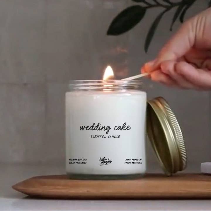 Lulu Sugar - Wholesale Jar/Filled Candle - Wedding Cake Candle - Boxed Candle1