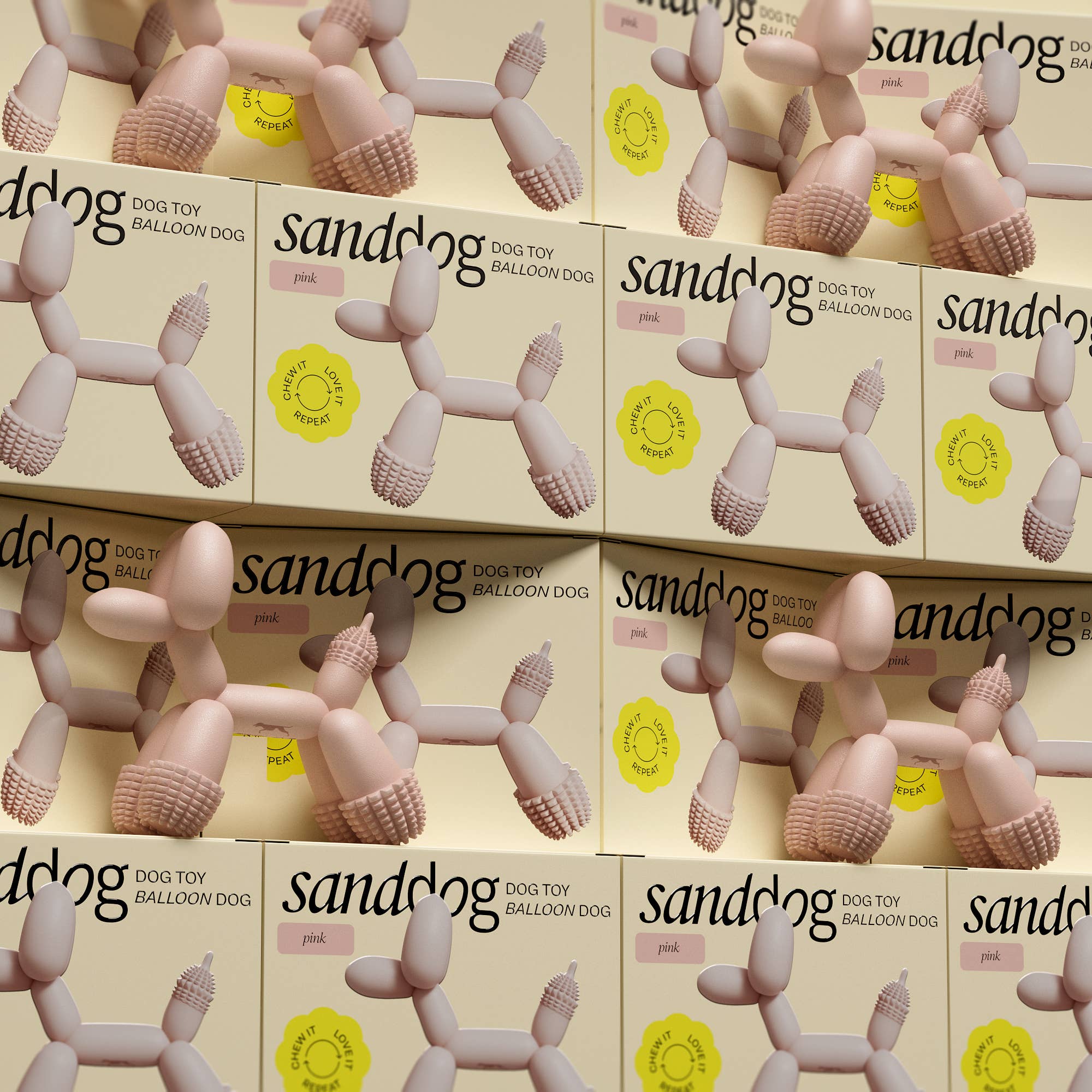 SANDDOG - Vente Jouet – chien - Jouet chien ballon artistique - rose6