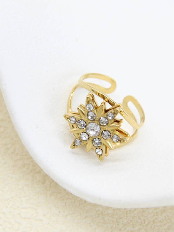 Anello antistress stella rotante in acciaio inossidabile – Stra per la vendita all'ingrosso da parte di BELLISSIMA BIJOUX