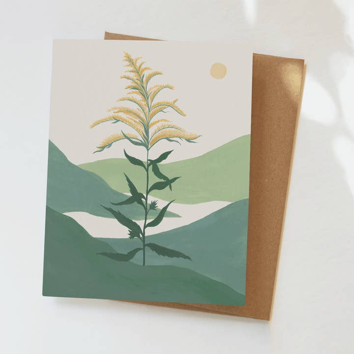 Elana Gabrielle - Wholesale Everyday Greeting Card - Goldenrod Greeting Card - Hand-painted Botanical Design0