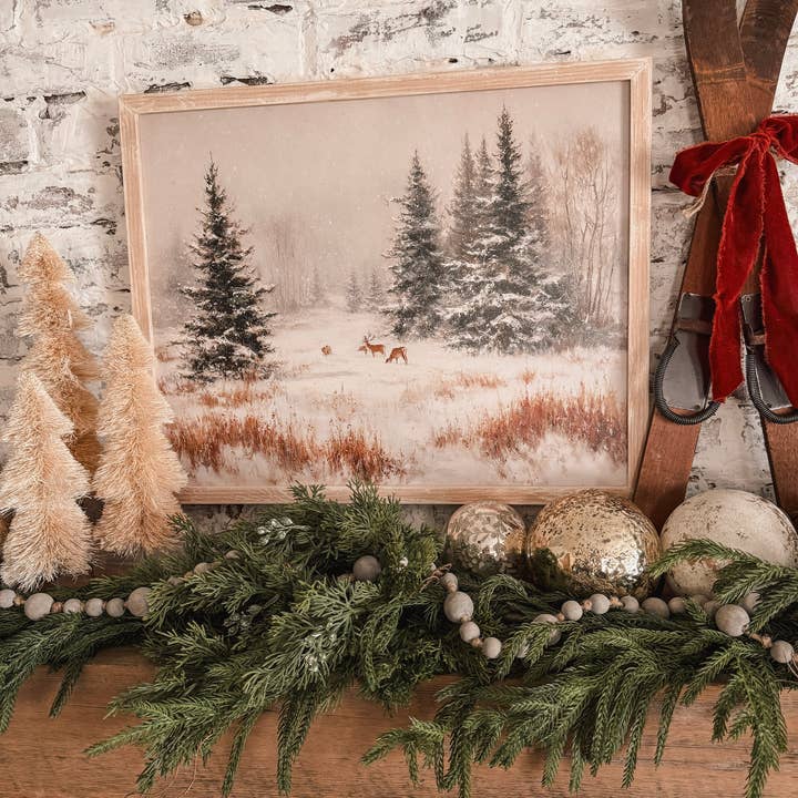 WillowBee Signs & Designs - Wholesale Sign - Snowy Forest with Deer Wood Sign2