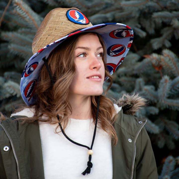 Grateful Dead Straw Stealie Sun Row Hat for wholesale by High Desert Gear