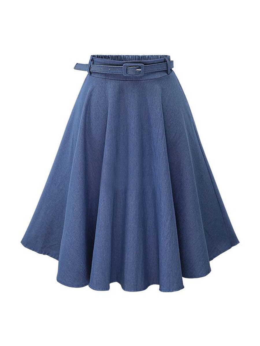 SALINA TRADING INC - Wholesale Skirt - Women's - Women Fashion Casual Solid Color High Waist Skirt1