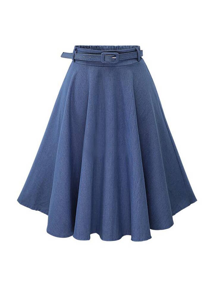 SALINA TRADING INC - Wholesale Skirt - Women's - Women Fashion Casual Solid Color High Waist Skirt1