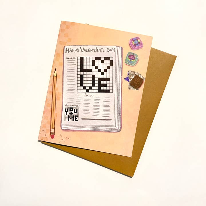 Cynla - Wholesale Valentine's Day Card - Valentine crossword puzzle card- love greeting card