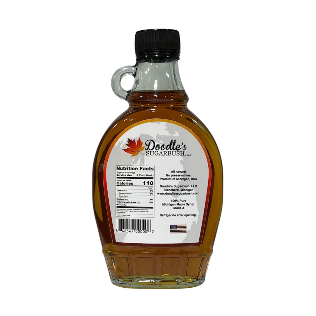 Doodle's Sugarbush, LLC - Pure Michigan Maple Syrup - Wholesale Maple Syrup - 100% Pure Maple Syrup - 8oz Glass Bottle1