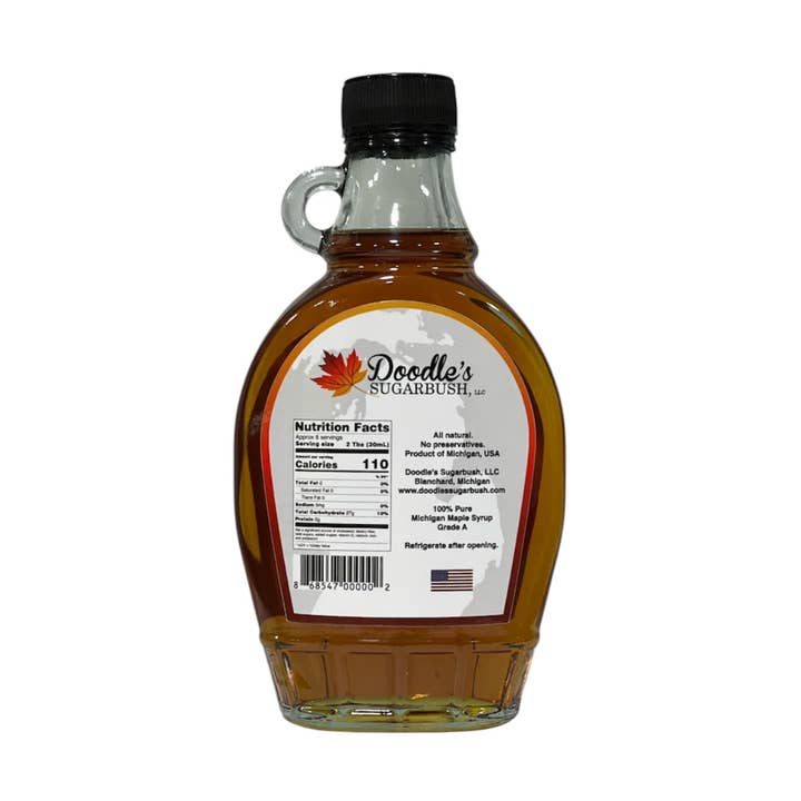 Doodle's Sugarbush, LLC - Pure Michigan Maple Syrup - Wholesale Maple Syrup - 100% Pure Maple Syrup - 8oz Glass Bottle1