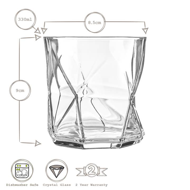 Rinkit Pty Ltd - Wholesale Cocktail/liquor glass - Cassiopea Whisky Tumbler - 330ml - Clear5