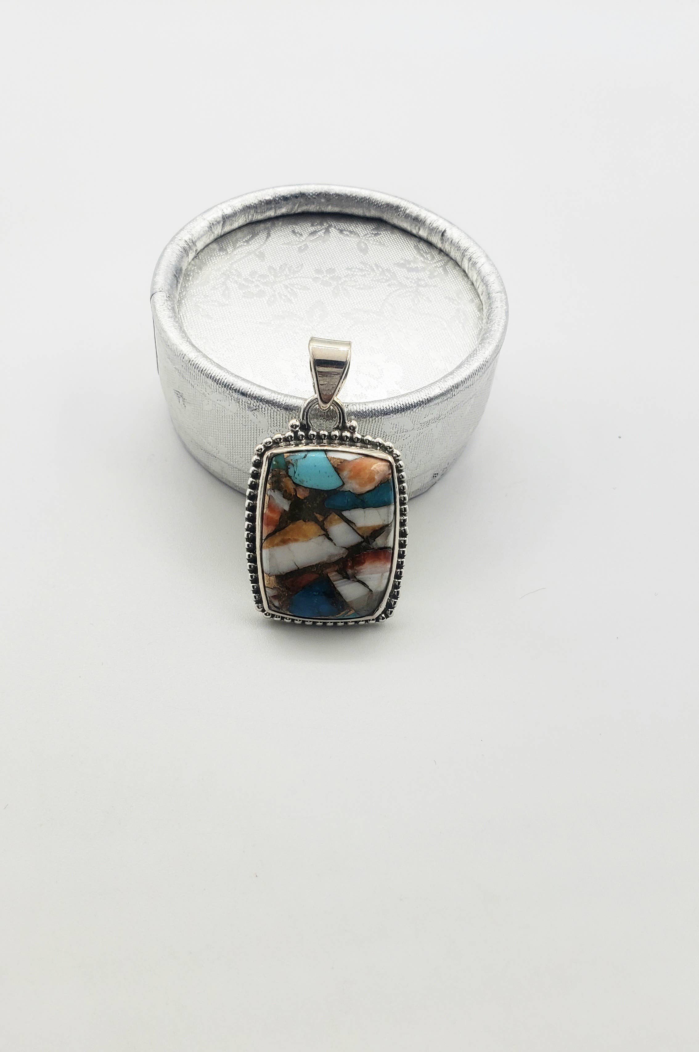 GTG Gems Corp - Wholesale Individual Charm/Pendant - Oyster Copper Turquoise  925 Sterling Silver Pendant1
