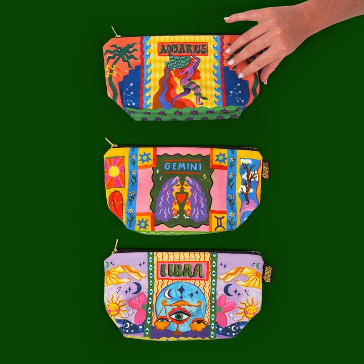 Eleanor Bowmer – wholesale Make-up/cosmetic bag – Aquarius Zodiac Zip Bag2