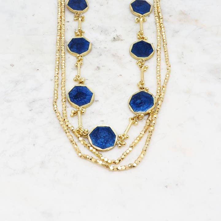 Skyléa - Kongeblå Lang Halskæde NCN270RB for engroshandel hos NIIKI PARIS
