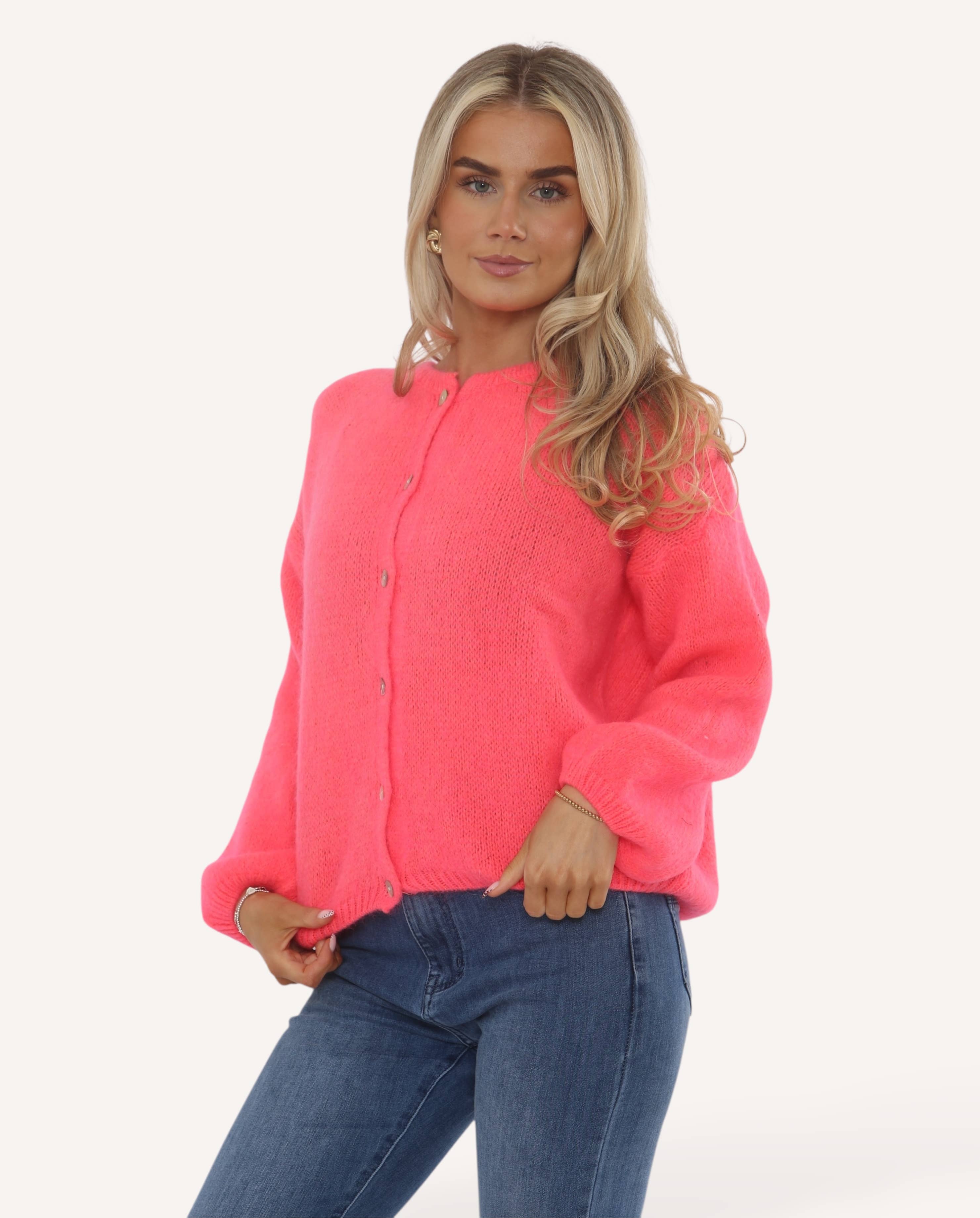 Terminal 1 Clothing – wholesale Kofta - Dam – Cardigan i mohairblandning med knappar fram28