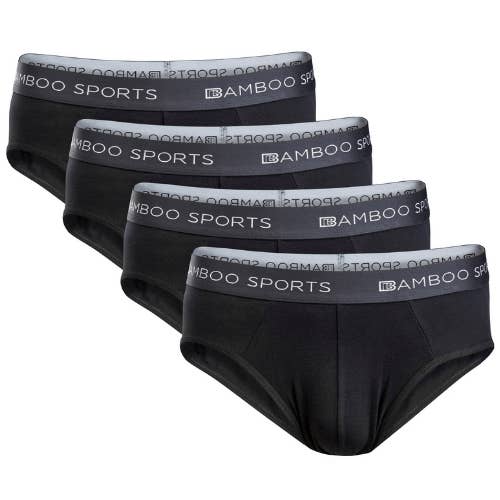 Men's Bamboo Rayon No Fly Briefs Available in all sizes & 3 Colors, 4 Pack for wholesale by Bamboo Sports
