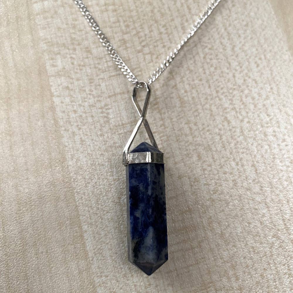 VIE - Venta al por mayor Collares con colgantes/abalorios - Colgante tipo lápiz de doble punta, cadena de plata20