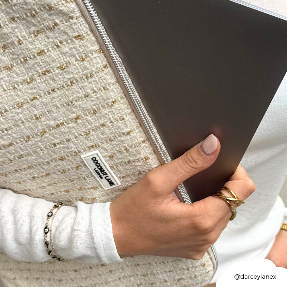 Coconut Lane – Engroshandel Taske til bærbar computer/tablet - Dame – Vanilje Tekstureret Tweed Laptop Sleeve5