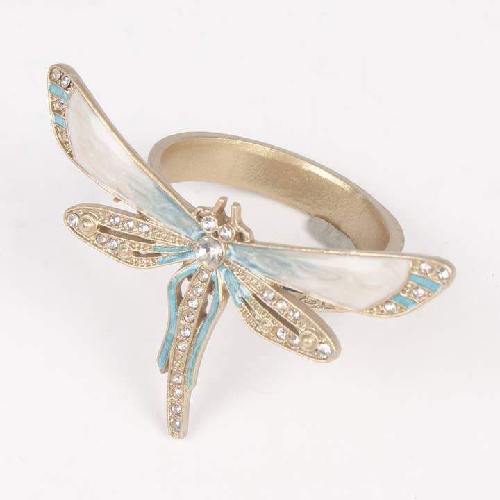 Emalje Guldsmed Servietring – Guld & Krystal Insekt for engroshandel hos Originals International Ltd