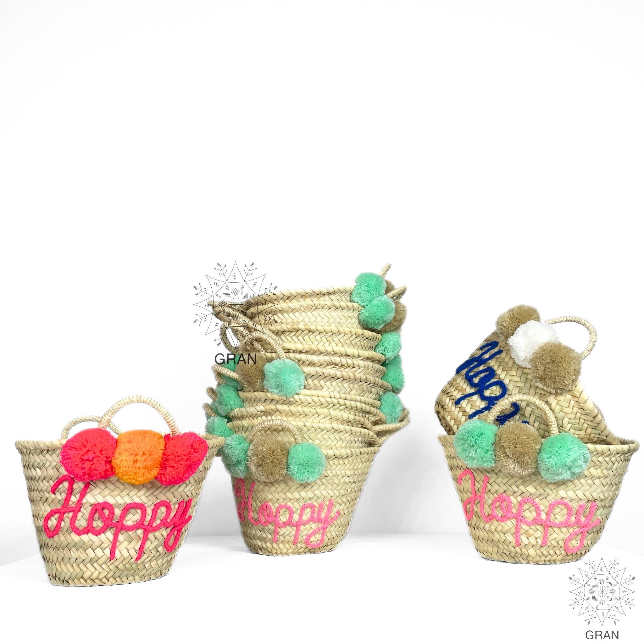 Gran Wholesale - Wholesale Tote Bag - Women's - Custom Basket With Pom Poms, Moroccan Bridesmaid Tote Bags.16