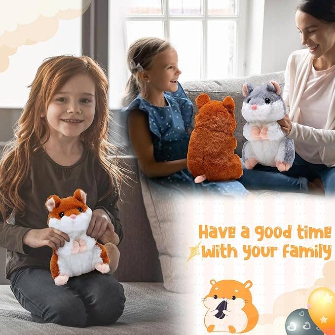 Crover - Wholesale Stuffed/Plush Toy - Kids & Baby - 8" Plush Hamster Toy – Brown & Gray3