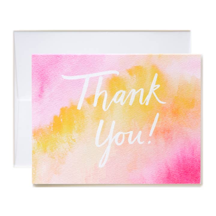 Watercolor Thank You Card for wholesale by Violet Flamingos