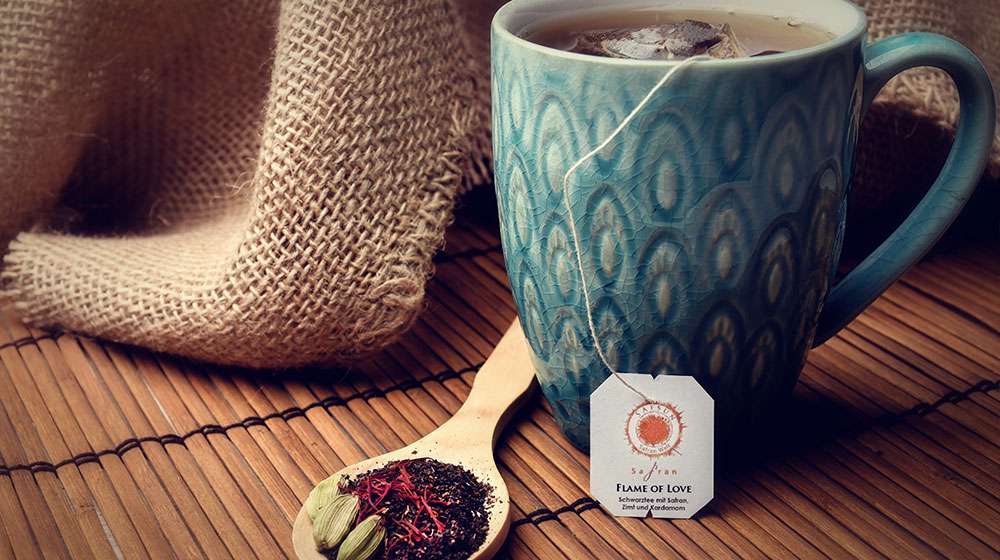 SAFSUN Safrantee - Wholesale Health/Detox Tea - Flame Of Love Black Tea With Saffron, Cinnamon And Cardamom2