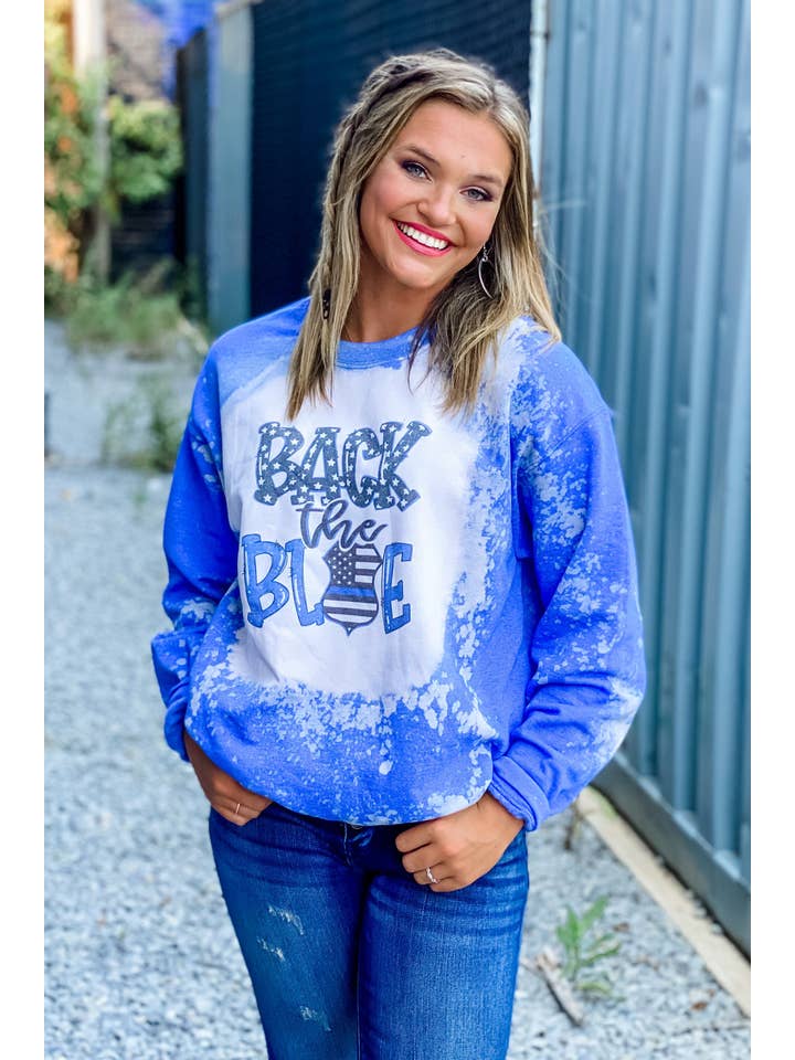 Southern Roots - Venta al por mayor Sudadera estampada - Mujer - Sudadera desgastada Back The Blue