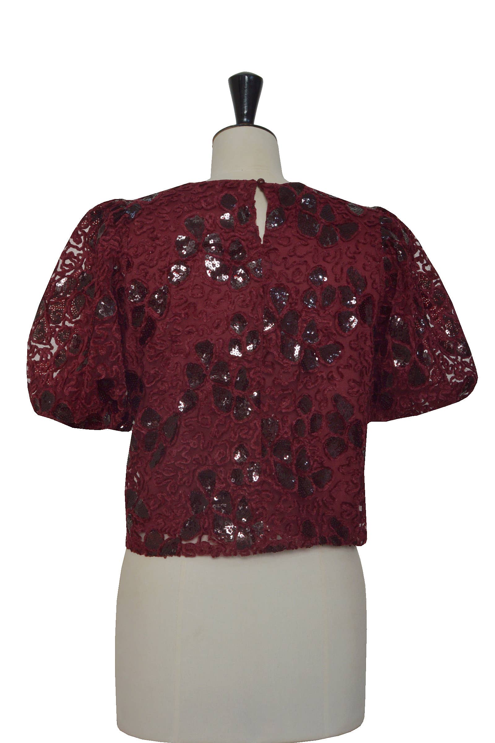 ELLI WHITE – Engroshandel Bluse - Dame – Top med præget mønster og pailletter9