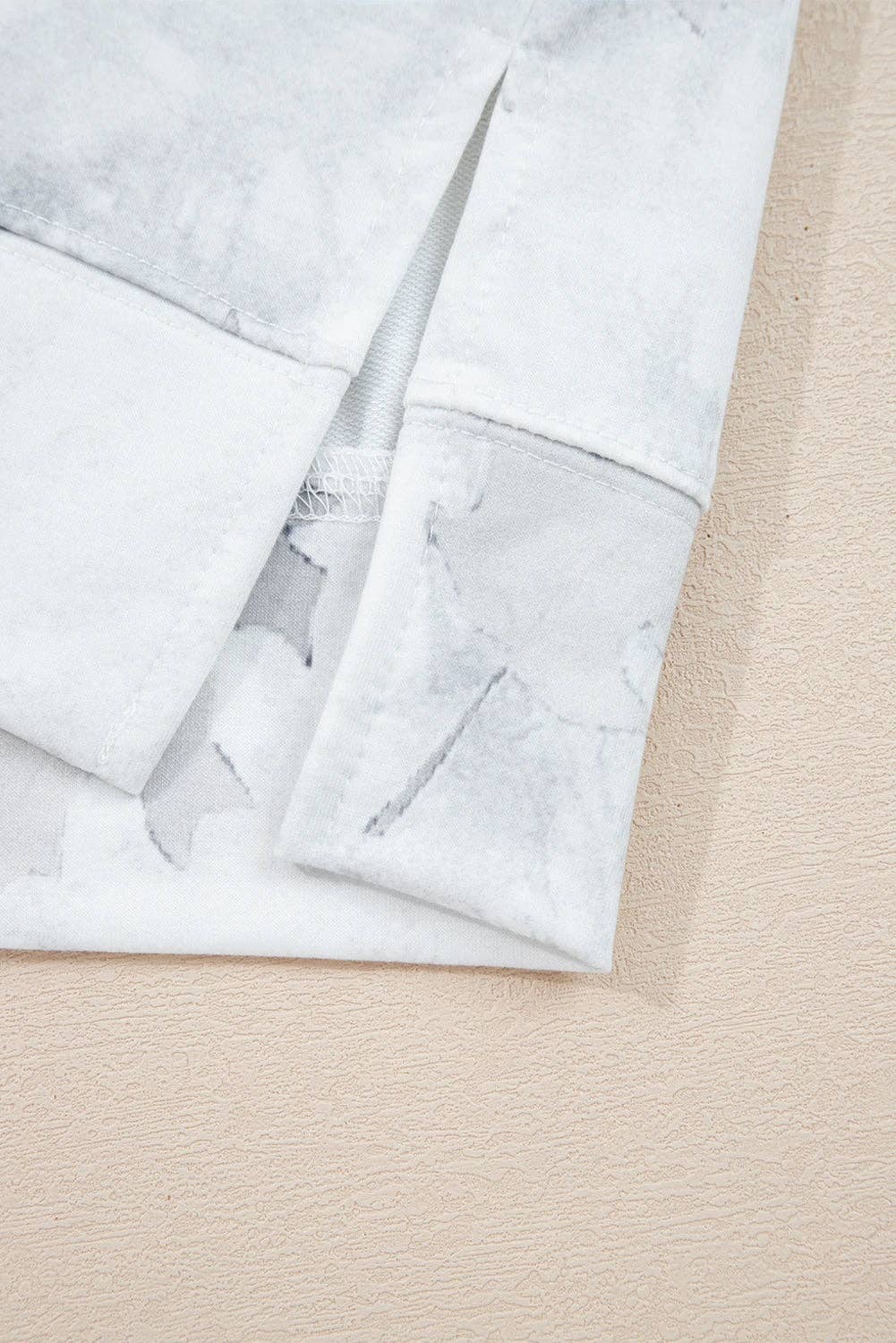 Beige Camo Print Lounge Pullover and Elastic Waist Short Set for wholesale on Faire16