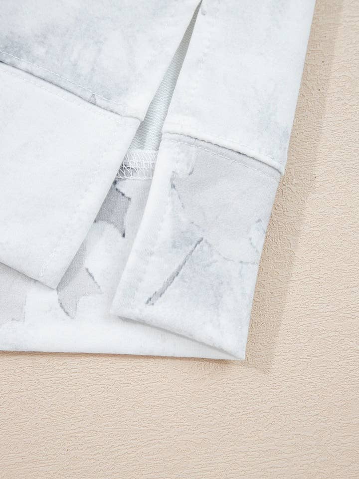 Beige Camo Print Lounge Pullover and Elastic Waist Short Set for wholesale on Faire16