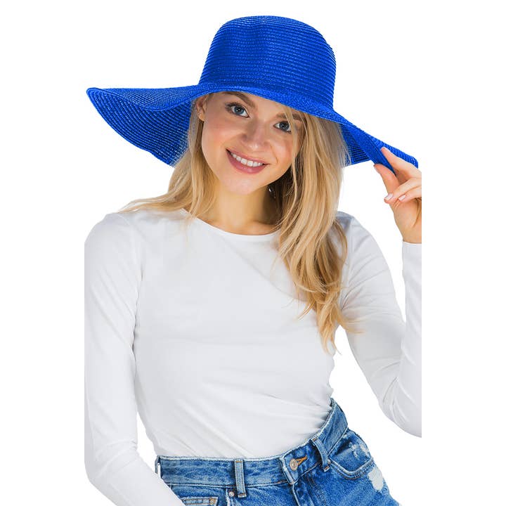 Cap Zone - Venta al por mayor Sombrero de paja - Mujer - Sombrero de sol de paja con tejido apretado, color sólido y ala ancha flexible61