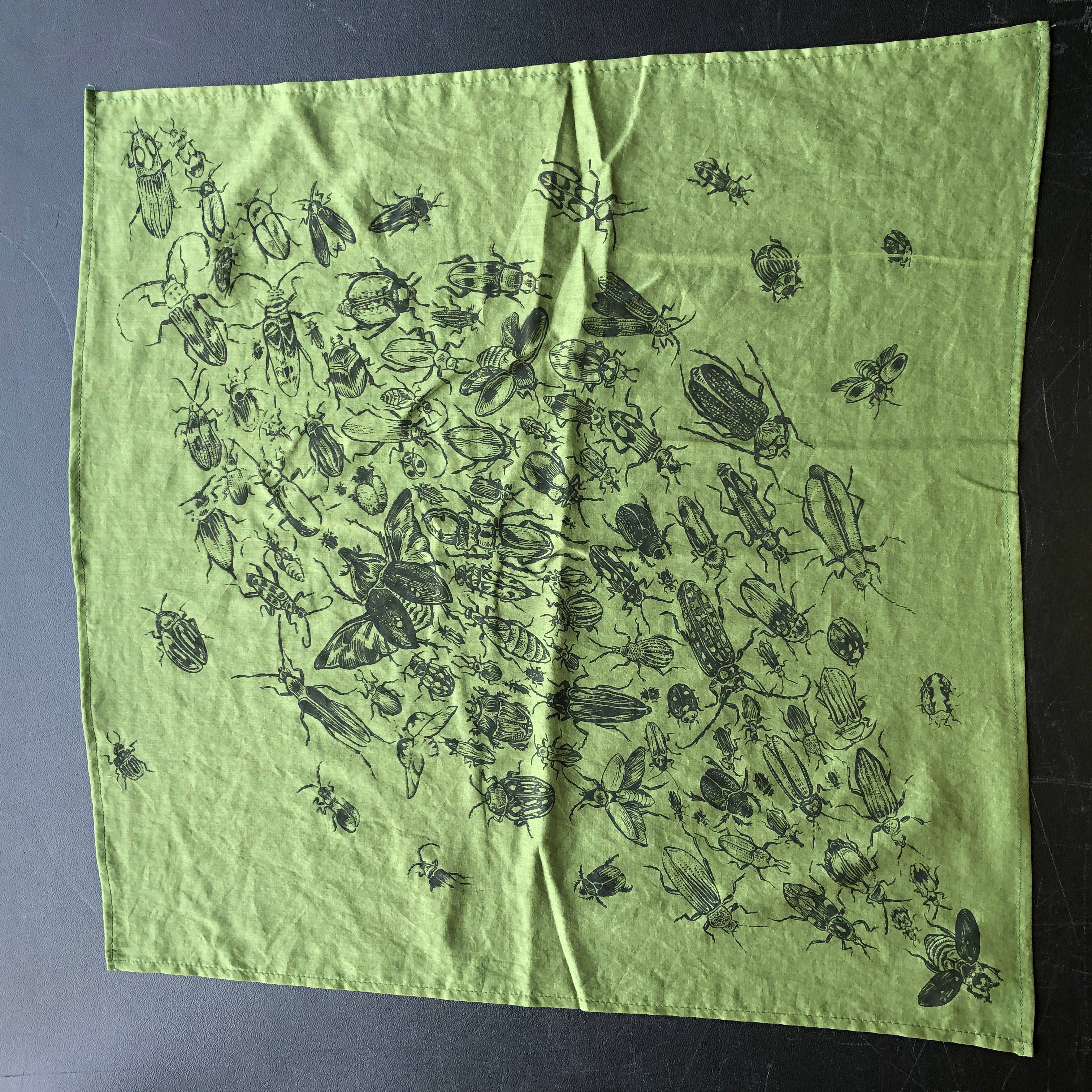 Solstice Handmade – wholesale Bandana - Unisex – Beetles Bandana - Gräsgrön1