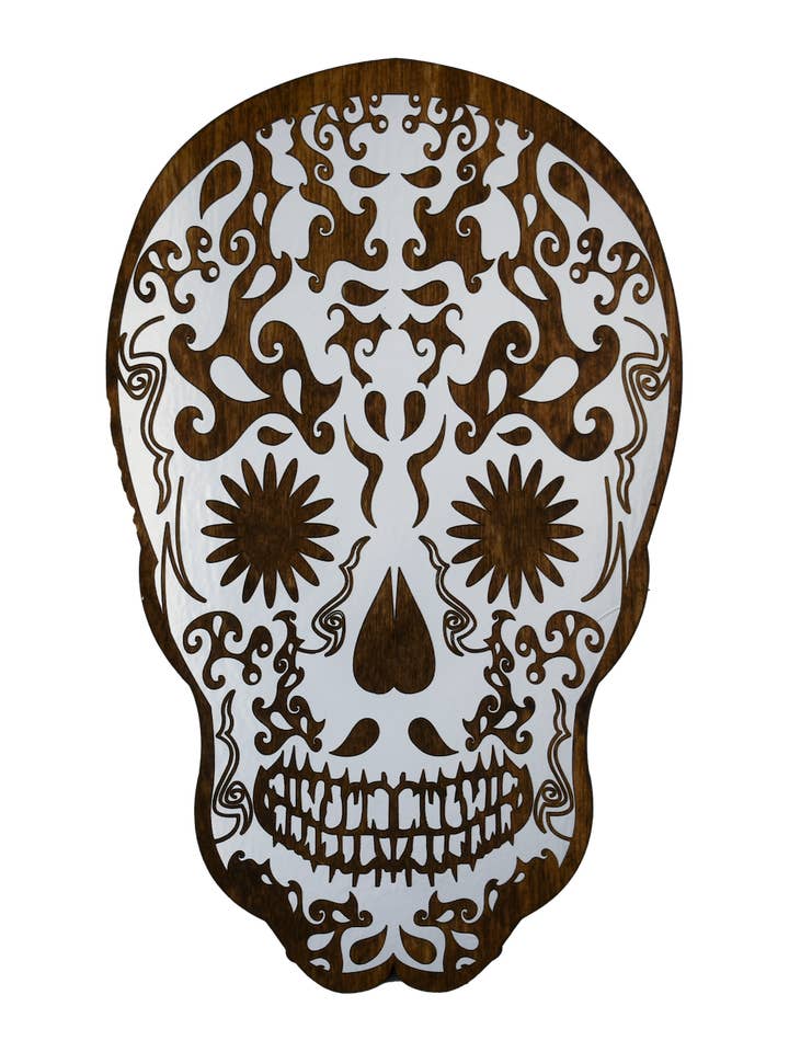 Dia De Los Muertos Plaque W/ Silver Foil Accent for wholesale by Woodcutts Inc.