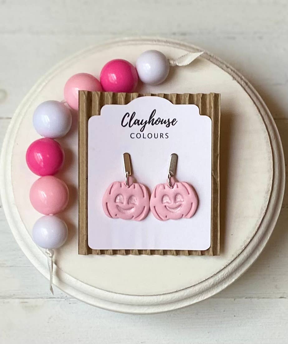 Clayhouse Colours - Wholesale Dangle Earrings - Pink Ghost & Pumpkin Earrings6