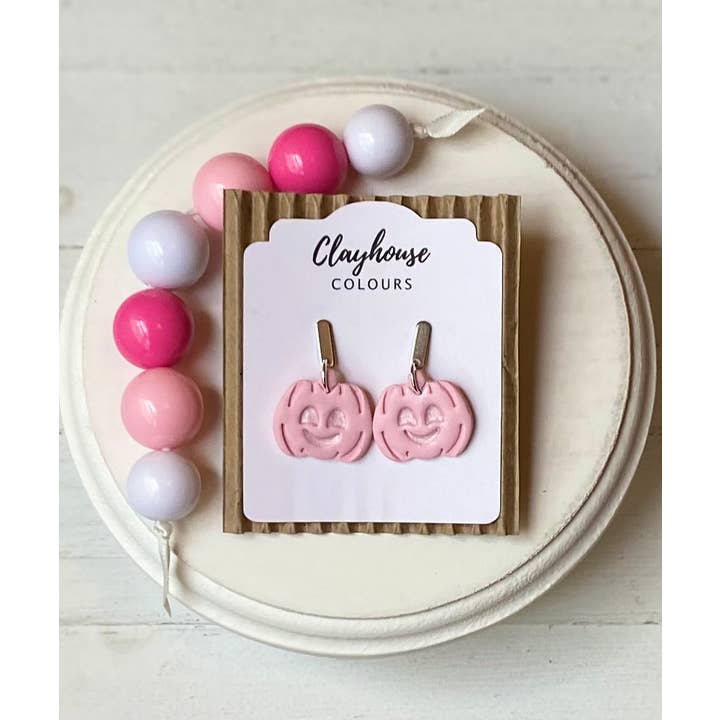 Clayhouse Colours - Wholesale Dangle Earrings - Pink Ghost & Pumpkin Earrings6