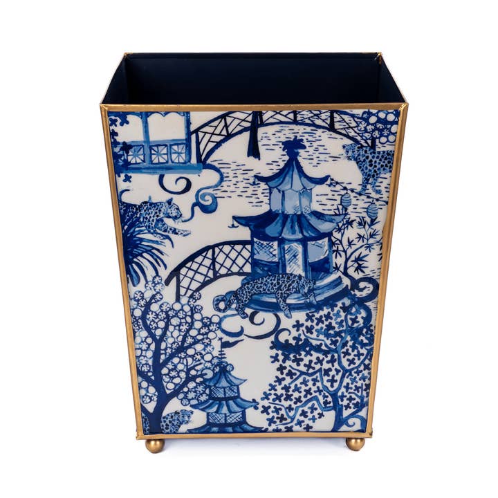 Garden Party Enameled Square Wastebasket 9 for wholesale by Jaye's Studio