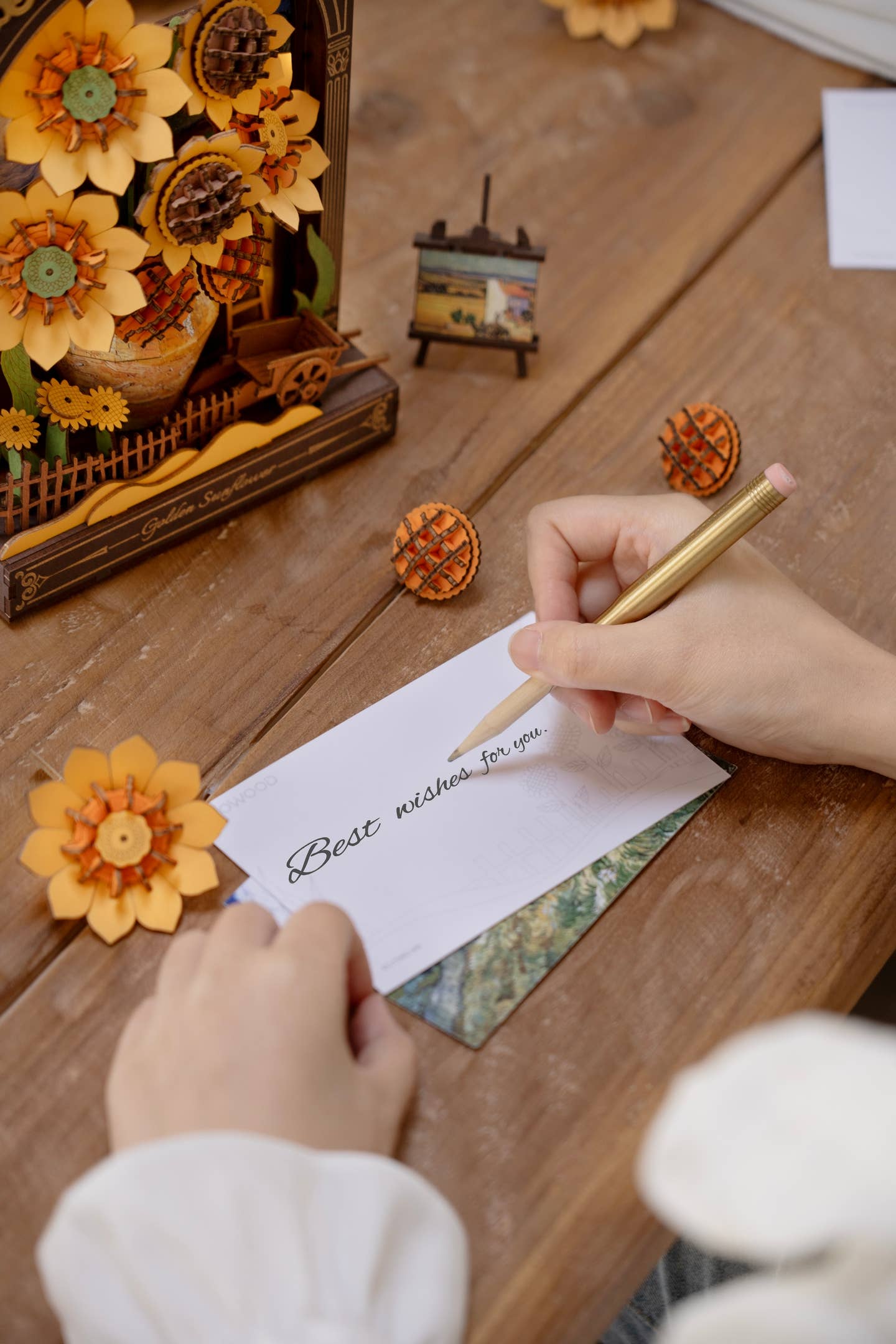 Hands Craft - Wholesale Puzzle - Kids - 3D Wooden Puzzle: Golden Sunflower5