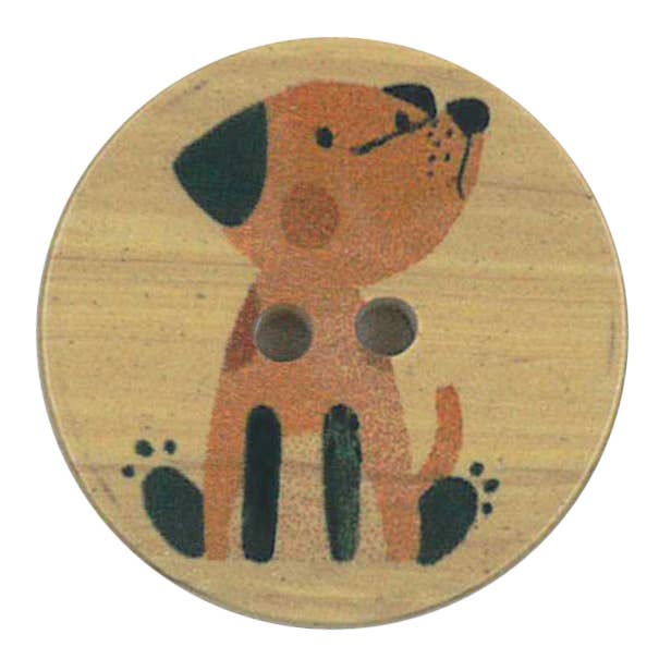 DOG PRINT BUTTON WOOD IMITATION GLOSS for wholesale by NEMARK