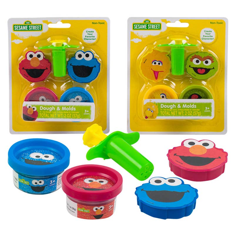 Deluxe Import Trading - Wholesale Toy Set - Kids - Sesame Street 5pc Dough Set W/ Molds- Assorted0