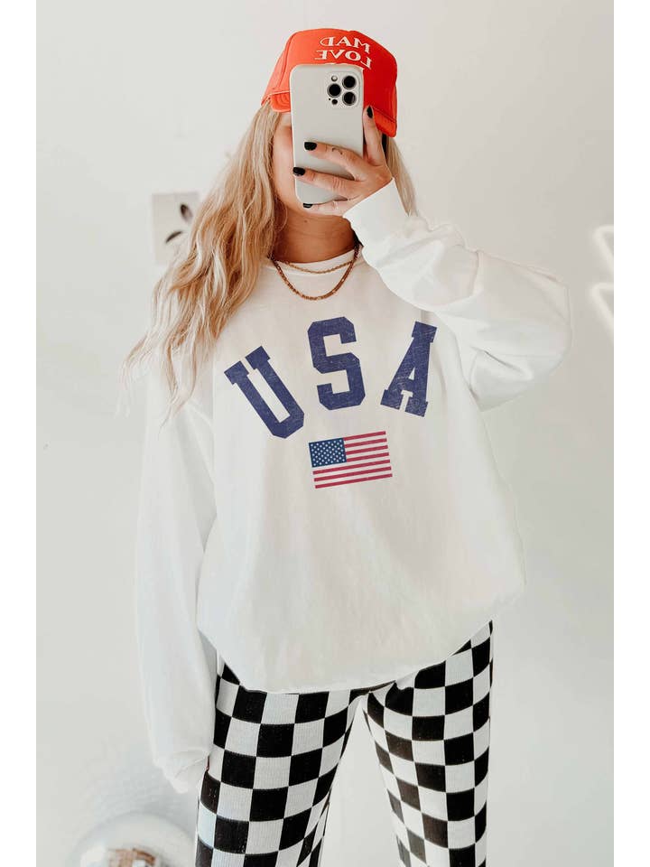 GOOD DAY STREET – Großhandel Sweatshirt mit Grafikdruck – Damen – GOOD DAY STREET USA Oversize Sweatshirts1