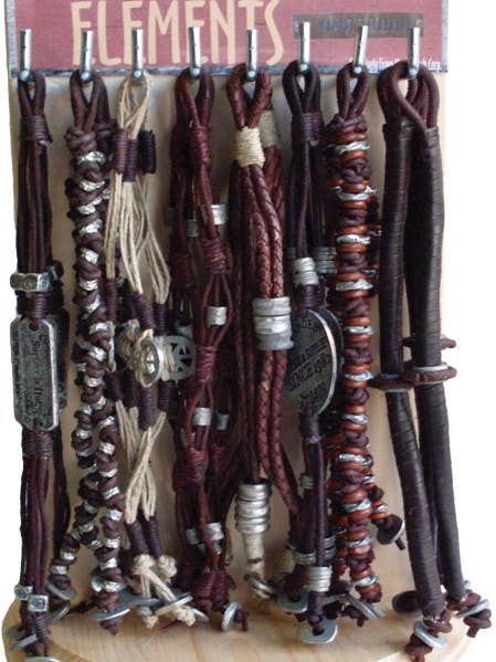 Urban Elements Leather Bracelets Prepack for wholesale by Magic Touch Corp