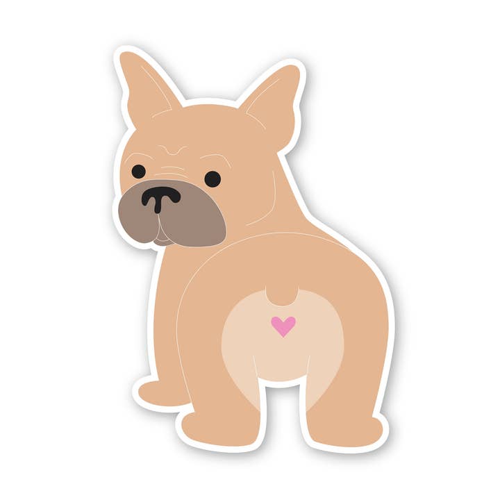 Frenchie Butt Vinyl Sticker, Dog Macbook Decal for wholesale by corgicardco
