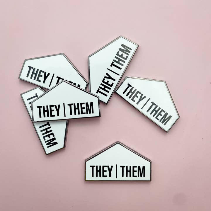 Flags For Good - Wholesale Lapel Pin/Button - Pronoun + Flag Set Bulk Badges (Tops Only)
