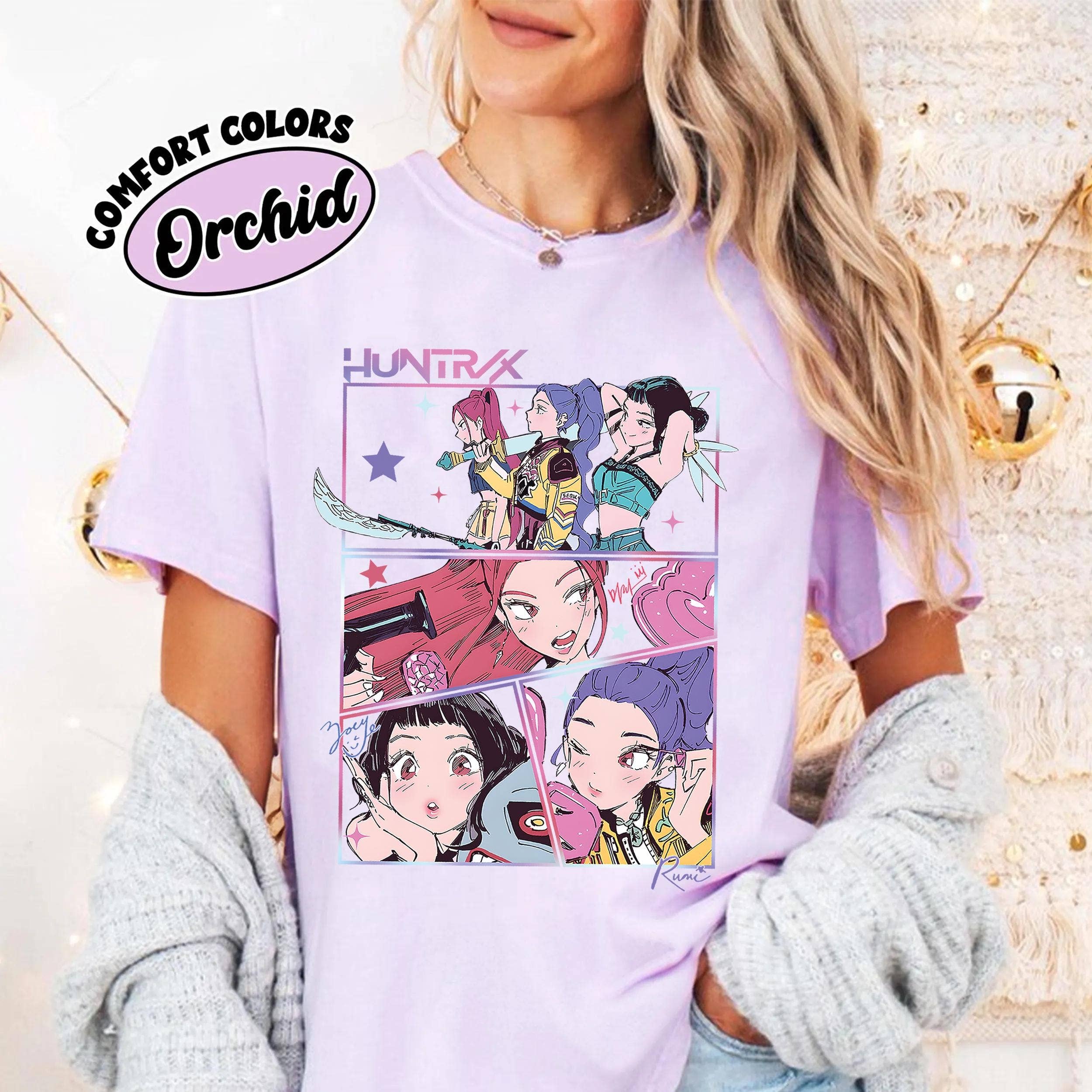 ClevorFit - Wholesale T-Shirt (Graphic) - Unisex - Huntrix Kpop Demon Hunters Comfort Colors Tee, Anime Sweater0