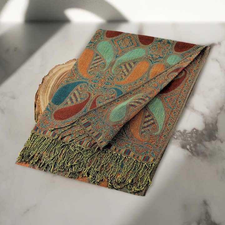 Sensibling Corp. - Wholesale Scarf - Women's - Large Paisley Pashmina Scarf Shawl30