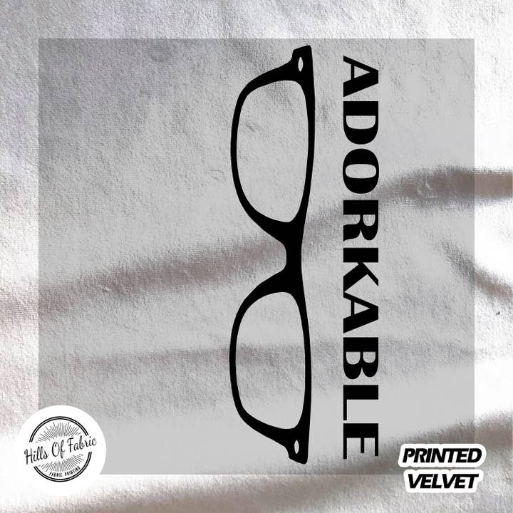 Panel de tela estampado gris de Adorkable Glasses para venta al por mayor de Hills Of Fabric