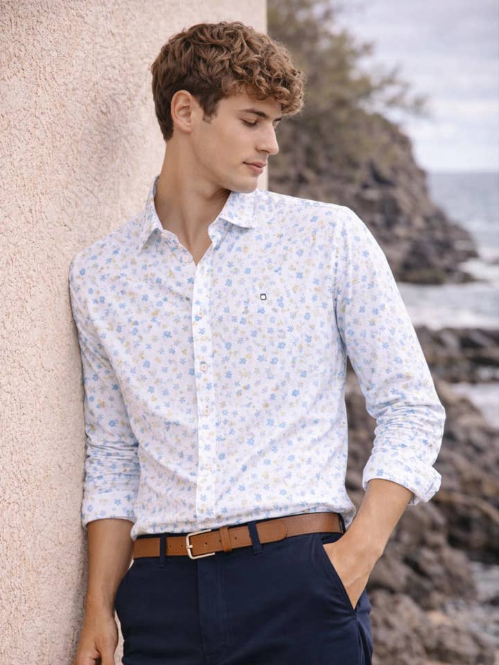 Camisa de Manga Comprida com Microestampado Natural por atacado de Yellow Skin