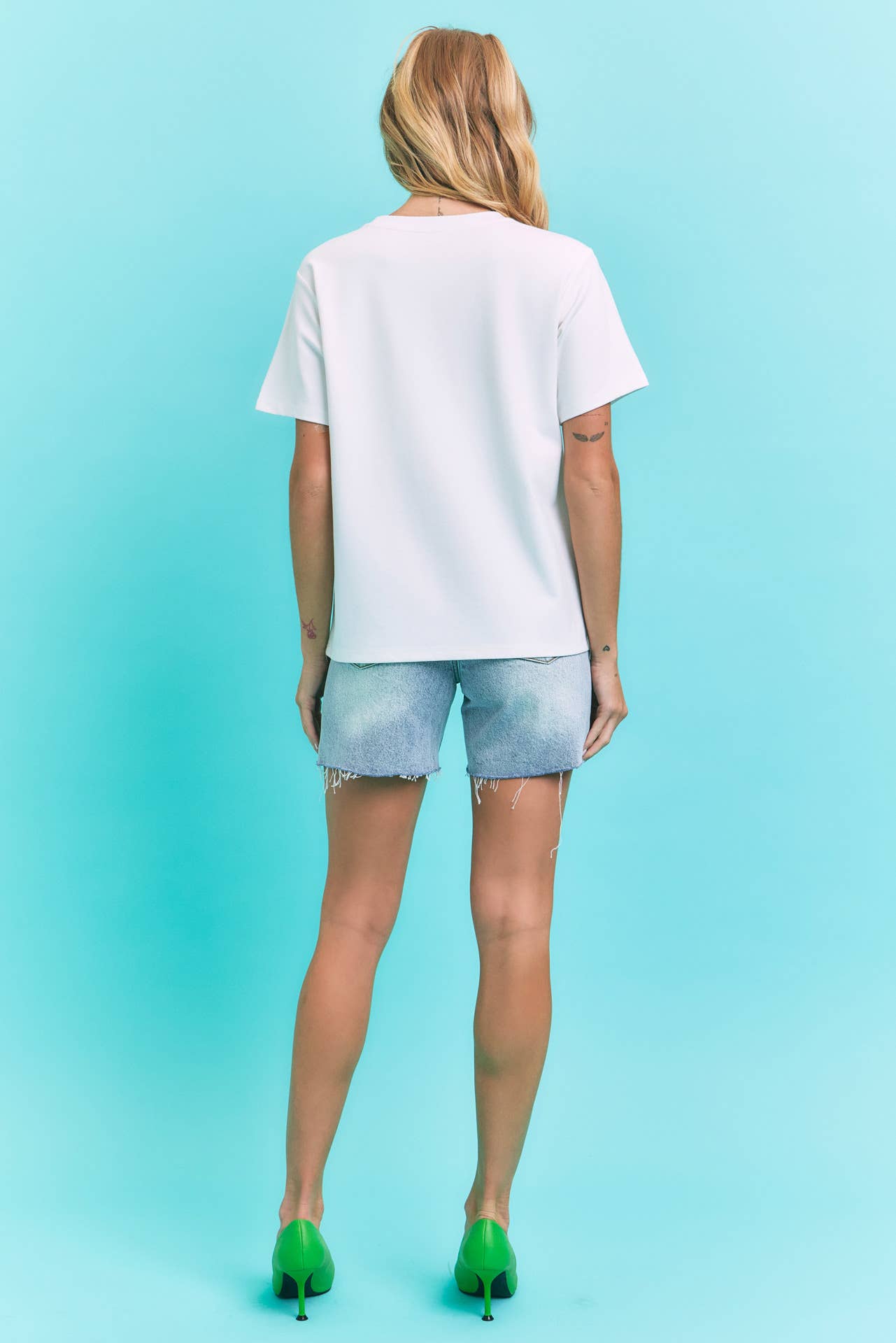 White Knit T-shirt With Embellished Chest Pocket for wholesale on Faire3