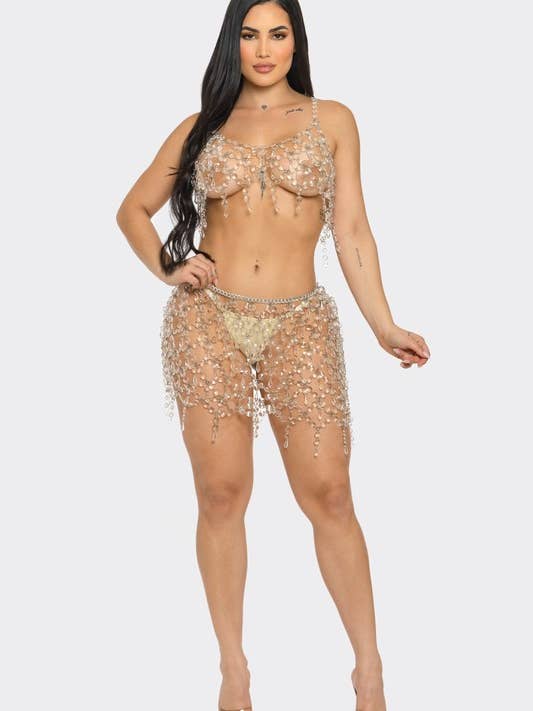 BCTD50406 2-delad kristalltopp och kjolset - Rea för wholesale av BANJUL