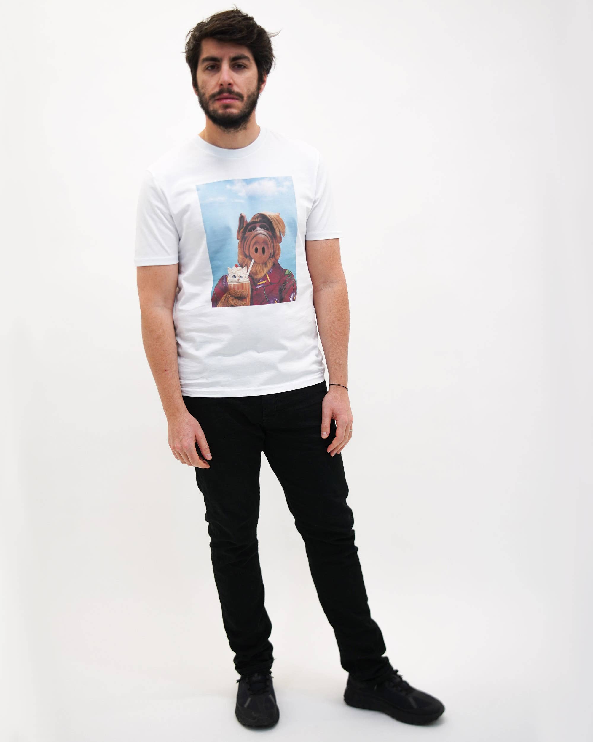 White Alf Milkshake T-shirt - 80s Series T-shirt for wholesale on Faire2