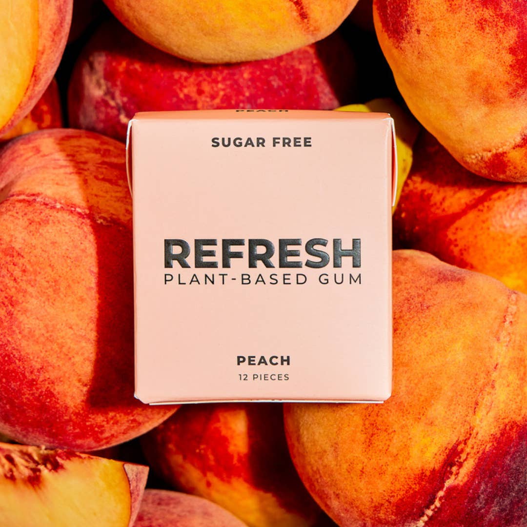 Refresh Gum - Wholesale Chewing Gum - Peach Gum (12 Pack)